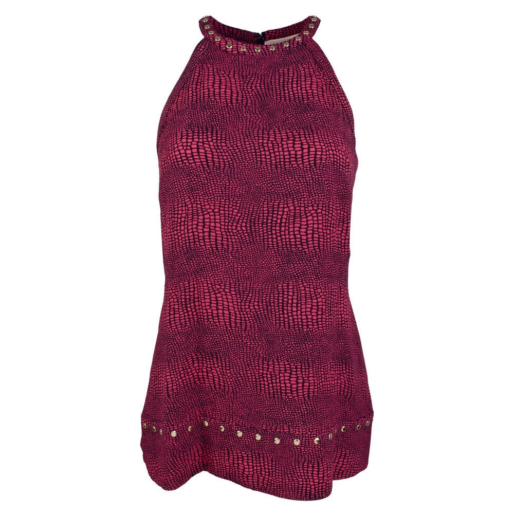 NWT Michael Kors Women's Printed Studded Halter Top-ET-S $84